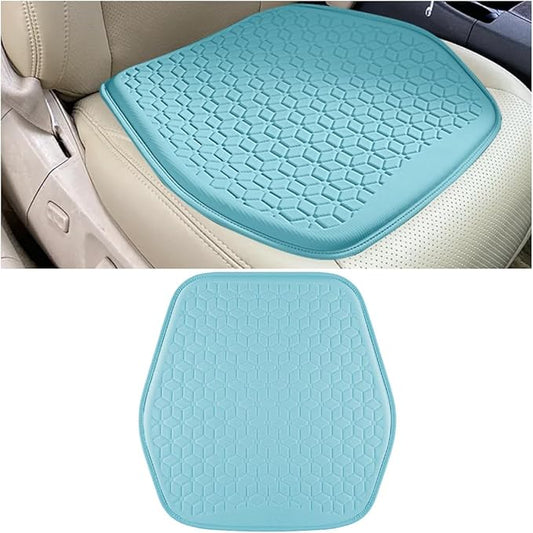 Gel Car Seat Cushion, Soft Cooling Honeycomb Non-Slip Vehicle Seat Bottom Mat for Long Sitting, Breathable Automotive Interior Chair Pad to Reduce Sweat, Universal for Truck SUV RV (Blue)
