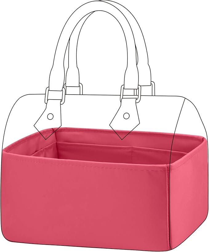 DGAZ Silk Purse Organizer Insert Fits LV Speedy 16/20/25/30/35/40/45 bags，Silky Smooth Bag Organizer，Luxury Handbag & Tote Shaper(Rose lipstick,SP40)