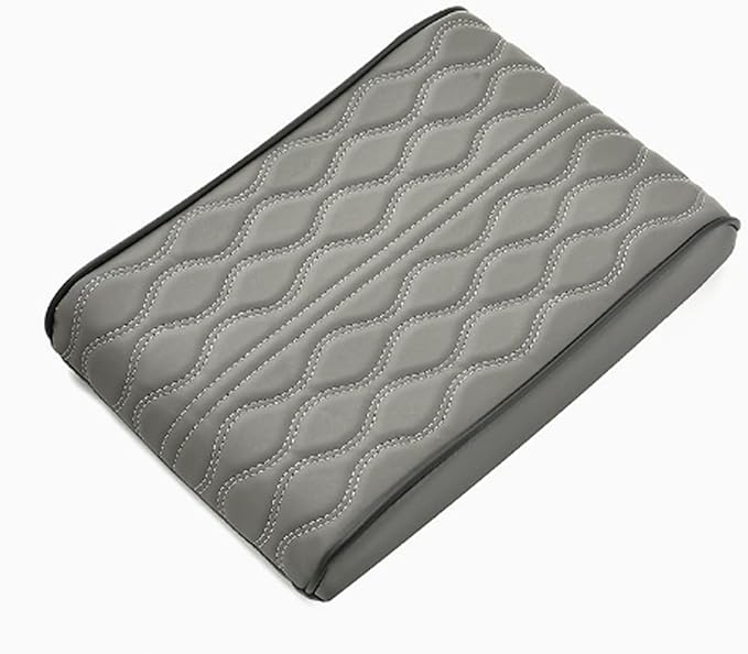 Car Armrest Cushion for Jaguar F-Pace 2015-2019 2020 2021 2022 2023 2024 2025, Car Center Console Cover Armrest Pad Soft Leather Car Interior Accessories,Grey