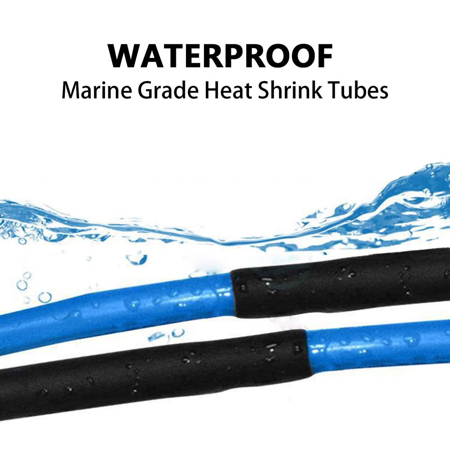 3:1 Ratio Heat Shrink Tubing Roll Adhesive Lined Industrial Marine Grade Dual Wall Heat Shrink Tube Waterproof and Sealed Black (5/8 inches(15.4 mm), 10 Feet)