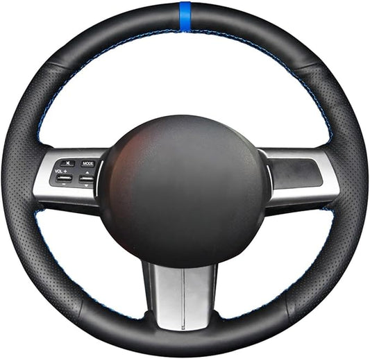 MEWANT Steering Wheel Cover for Mazda MX-5 2006-2014 / RX-8 2009-2013 / CX-7 CX7 2007-2009 Hand-Stitch Black Microfiber Leather Steering Wheel Wrap