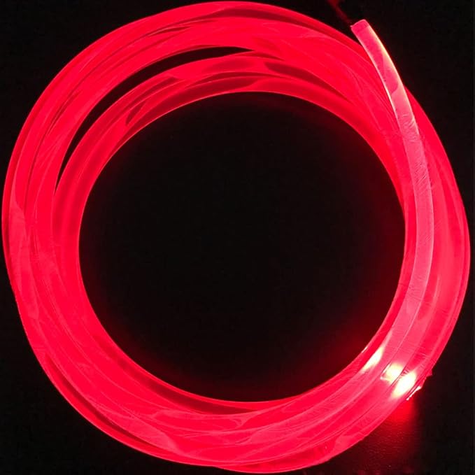 10ft Super Bright MMA Plastic Optic Fiber Side Glow for LED Light Source - Soft Optical Fiber Guide Strip (Diameter 0.55in)