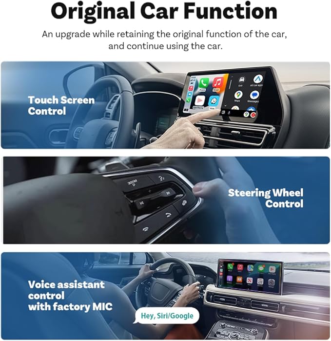 Wireless CarPlay Adapter for iPhone & Android Auto,5GHz WiFi Dongle for Stable Zero-Delay Connection,Plug & Play to Convert Wired CarPlay to Wireless,Compact Aluminum Design,iOS 10+ Android 11+