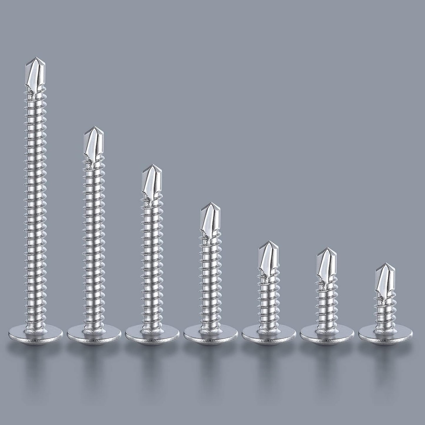 Wensilon（300pcs）#8×3/4”for Sheet Metal Self-Tapping Screws 410 Stainless Steel Truss Head High-Strength Quick Tapping Screws