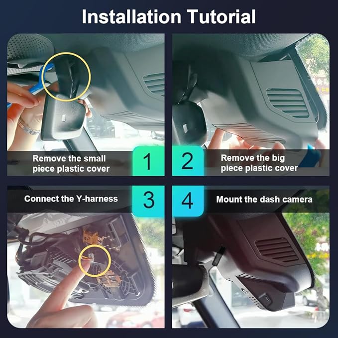 Fitcamx Front 2K+Rear 1080P Dash Cam Adapts for Mercedes-Benz G-Class 2019-2024 G550 (HD2-6166/Has 10 Vents) W463, OEM Style, Dual HD Video, WiFi & APP, Loop Recording G-Sensor, Easy to Use, 64GB Card