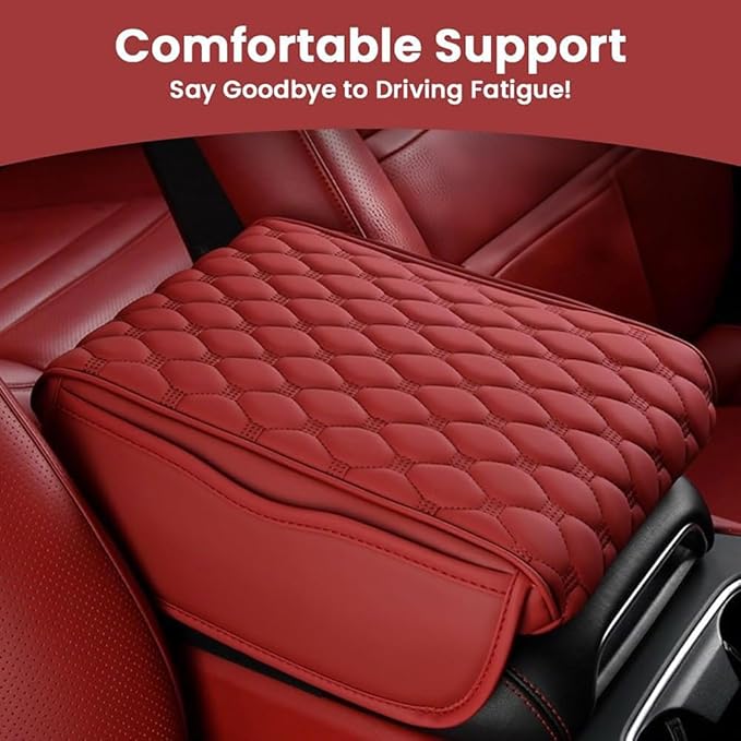 Car Center Console Cover for Acura RDX 2007-2019 2020 2021 2022 2023 2024 2025,Arm Rest Lid Cushion Protector Multifunctional Armrest Cushion Pad Interior Accessories,Red
