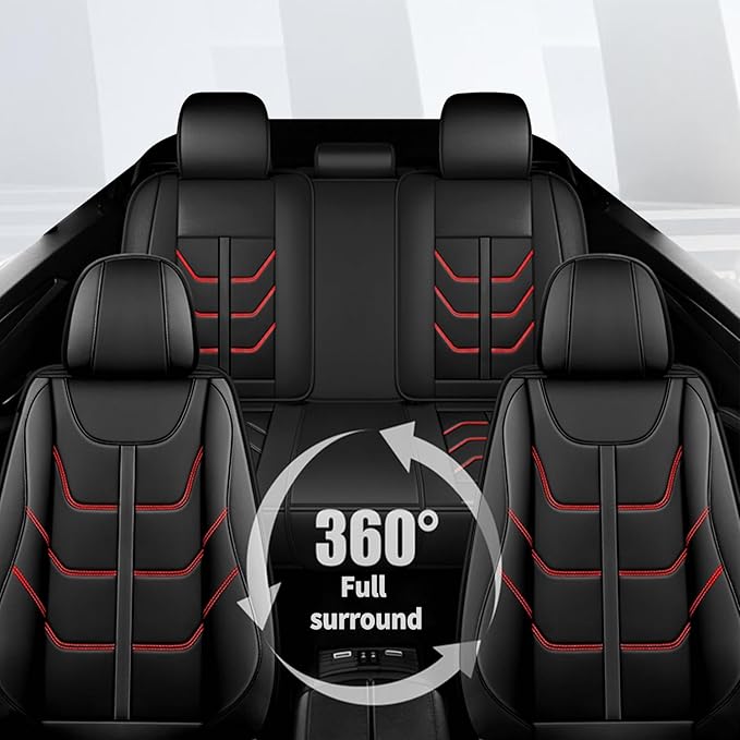 TTX LIGHTING Car Seat Covers fit for Buick Envision 2016-2025 Full Set: Premium Leather Automotive Seat Cover with Airbag Compatible Waterproof (5 Seats, Redline)