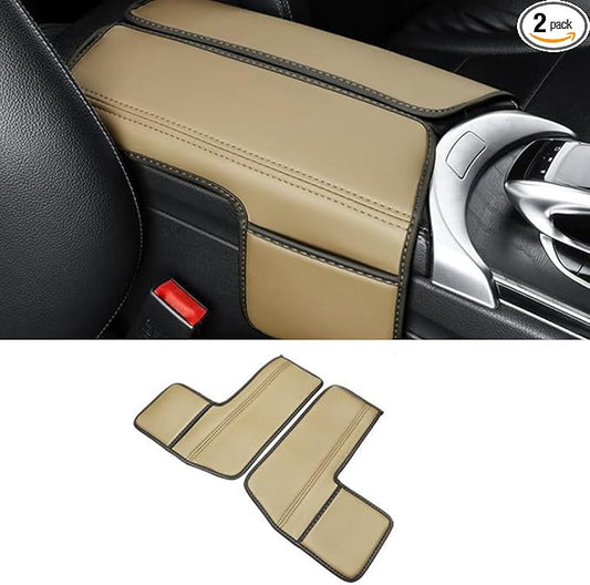 Center Console Cover Compatible with Mercedes Benz E Class W213 E200 E250 E300 E400 E450 2017-2023 and GLS Class C257 CLS450 2019-2023 Armrest Cover Pad Leather Cushion Protector with Pocket