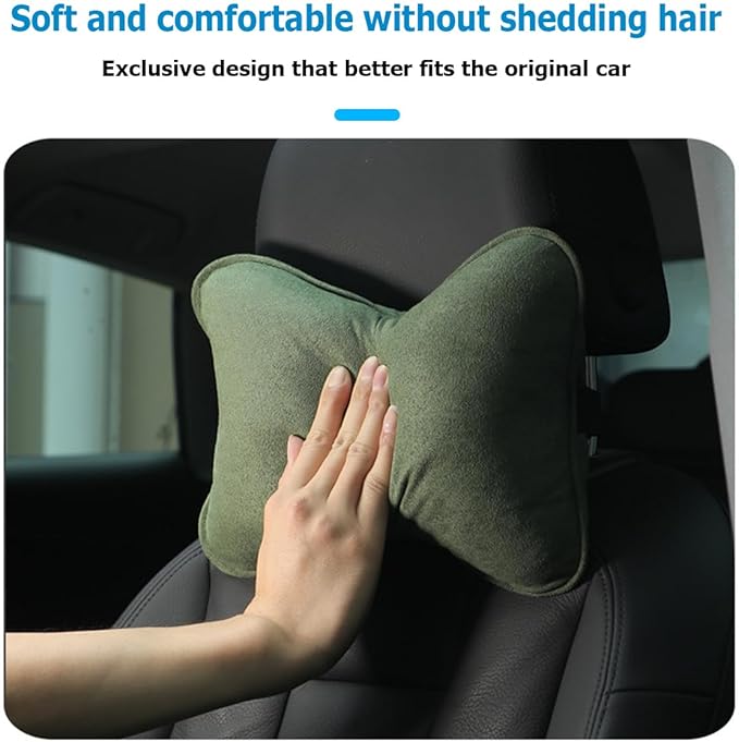 Car Headrest Pillow, Soft Comfortable Breathable Memory Foam Ergonomic Design Automotive Neck Pillow Cushion with Adjustable Strap for Neck Pain Pressure Relief, Universal Fit（Brown）