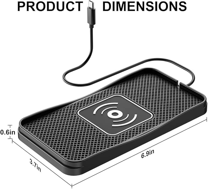 Wireless Car Charger Pad for Chevrolet Spark 2013-2022, Type-C/USB 20W Car Wireless Charger Non-Slip Phone Charging Pad Car Accessories,A 30cm Cable Type-C Plug