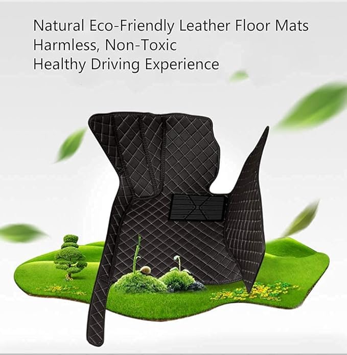 Custom Car Floor Mat Compatible with 97% Car Models Luxury Leather All Weather Waterproof Anti-Skid Full Coverage Car Mats (Brown)