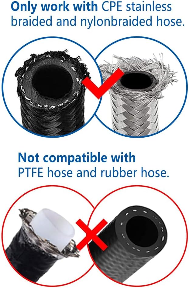 LokoCar 8AN Hose End Fitting 45 Degree Swivel For CPE Braided Hose Black 2Pcs
