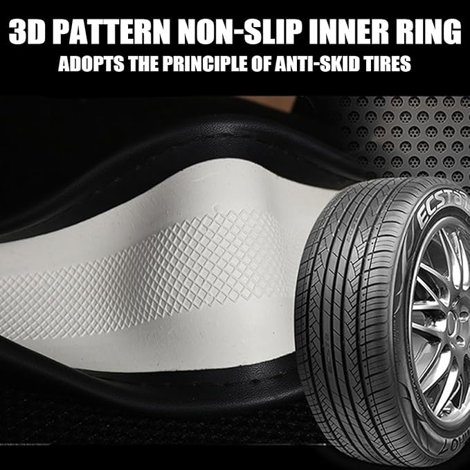 Car Steering Wheel Cover, Anti-Slip Leather Breathable Comfortable Automotive Steering Wheel Cover Protector Decoration for Men and Women, 15 Inch Universal for SUV, Truck, RV（Purple）