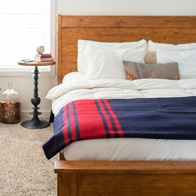 Arcturus Rainier Wool Blanket - Warm, Heavy, Washable, Bed Blanket | Great for Home & Camping (Lava Canyon, Queen)
