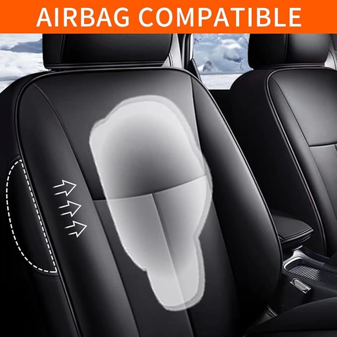 AOMSAZTO Custom Fit Seat Covers for Nissan Sentra: 2013 2014 2015 2016 2017 2018 2019 Faux Leather Car Seat Covers Full Set Black