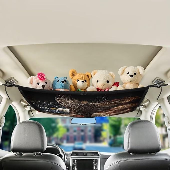 Flying Eagle Print Car Roof Storage Bag Multi-Purpose Seat Organizer All Car Storage Organizers One Size Inner Car Accessories