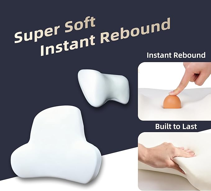 Car Neck & Lumbar Support Pillow Set for Volkswagen Atlas, Soft Memory Foam Headrest & Back Cushion, Ergonomic Comfortable Seat Support for Daily Driving and Long Trips Car Interior Accessories