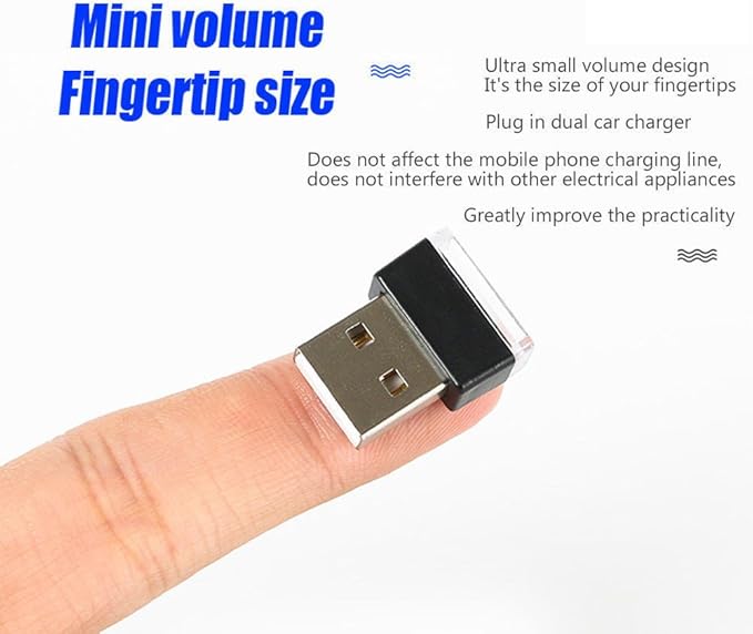 iJDMTOY Emerald Green USB Plug-in Miniature/Nano LED Car Interior Ambient Accent Lighting Kit