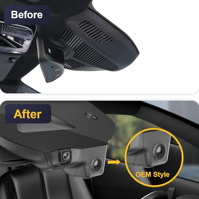 Fitcamx 2160P+Rear 1080P Dash Cam Adapts for Mercedes-Benz C-Class 2022-2025 C300 Sedan Coupe Cabriolet (HD2-6329), OEM Look, Dual HD Video, Loop Recording, WiFi & APP, G-Sensor, Easy to Set, 128GB