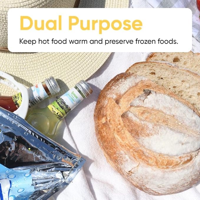 Superio Hot and Cold Insulated Bags for Food Delivery, Grocery Shopping Bags, Food Storage for Hot and Frozen Food for Travel, Disposable Cooler Bag, Reinforced Thermal Lunch Bag (10, 20" x 19")
