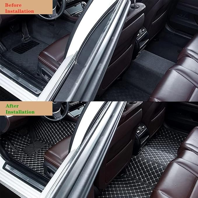 Custom Making Car Floor Mats Protection Pads for 99% Sedan/Coupe/Hatchback/SUV/Pickup Men Women Car Floor Mats Coverage Pads Anti-Slip Leather Floor Lining (Purple)