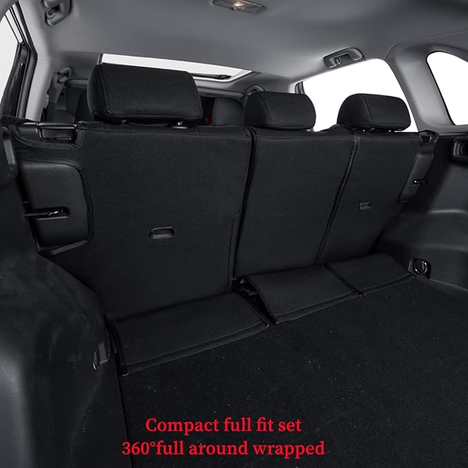 coverdream Custom Fit Seat Covers for Toyota RAV4 Adventure,TRD Off - Road 2024 2023 2022 2021 2020 2019,Full Coverage Polyester Seat Protector (Black,Full Set)