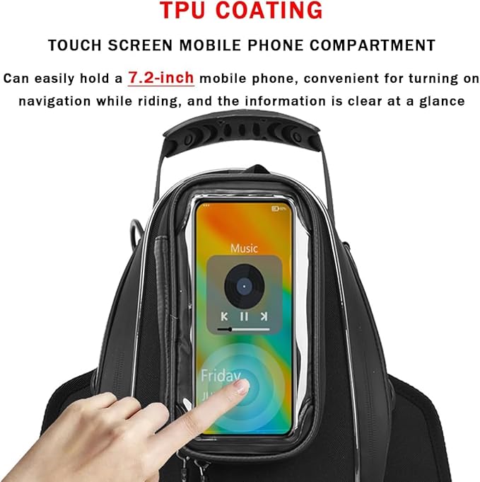 Motorcycle Tank Bag for Honda Rebel CMX300 CMX500 CMX 300 500, Strong Magnetic Waterproof Oxford Black Motorbike Quick Release Pannier Bag