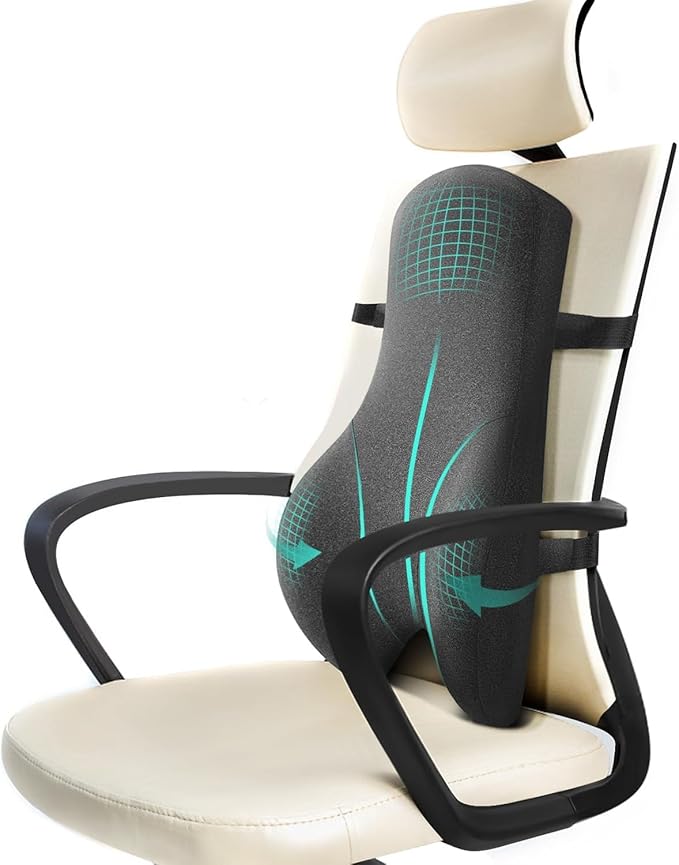 High Back Support for Office Chair Fully Support Entire Back for Comfort,Pain Relief and Posture Improved- Memory Foam Lumbar Support Pillow for Office Chair,Recliner