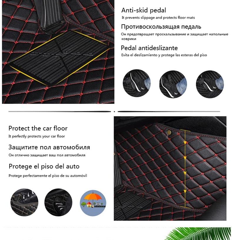 Custom Car Floor Mat Compatible with BMW Mercedes-Benz Toyota Cadillac Lexus Honda Infiniti Nissan Hyundai Kia Audi All Models Cars Sedans SUVs Automotive Mats (Edge Orange Middle Black Beige)
