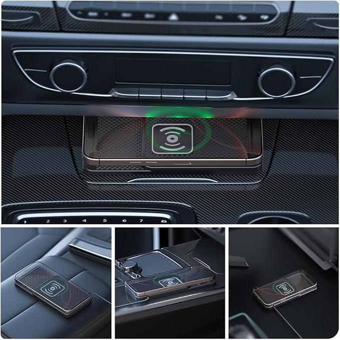 Wireless Charging Pad for Car for Ford Bronco Sport 2021-2025, 20W Fast Wireless Car Charger Pad Type-C/USB Non-Slip Phone Charging Mat,A 30cm Cable Type-C Plug