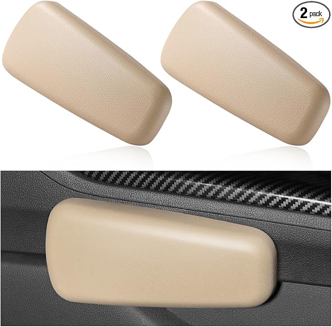 2 PCS Car Elbow Pad Arm Rest, Auto Armrest Cushion Relieves Elbow Fatigue, Automotive Door Armrest Protective Pads Suitable for Most Vehicles, Universal Car Accessories (Beige)