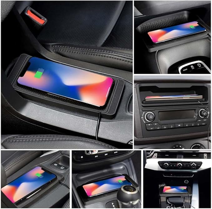 Wireless Car Charger Pad for Hyundai Tucson 2005-2026, Type-C/USB 15W Car Wireless Charger Non-Slip Cordless Charging Mat Car Accessories, B-30cm Type-C Interface