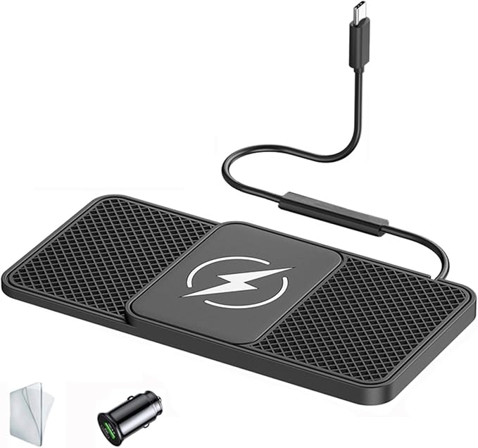 Wireless Car Charger Pad for Dodge Magnum Neon Charger Durango, Phone Charging Mat 20W Type C/USB Cordless Non-Slip Charging Station Adapter Center Console,A 30cm Cable Type-C Plug-Normal