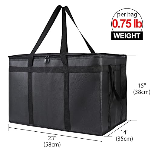 2PK Insulated Food Delivery Bag with Reinforced Hard Bottom - XXXL Thermal Catering Tote for Hot Pizza, Cold Drinks & Meal Boxes - Ideal for Delivery Staff, Restaurants, and Outdoor Events