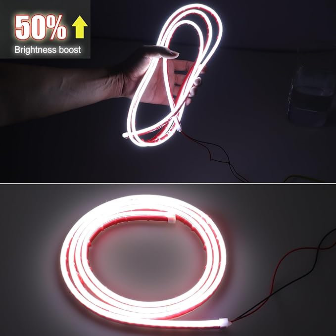 DIBMS 71" High Brightness Car Hood Gap LED Strip, LED Car Ambient Light, Dynamic Scan Activated Design, Daytime Driving Kits, Car Accessories Eclipse LED Lights (Red)