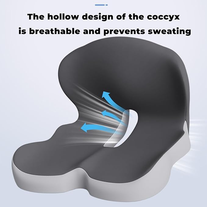 Back and Seat Cushion, Soothe+Cushion,Car Seats with Lumbar Support,Memory Foam Non Slip Skin with Back Support for Office Chair, Car (Color Matching B)