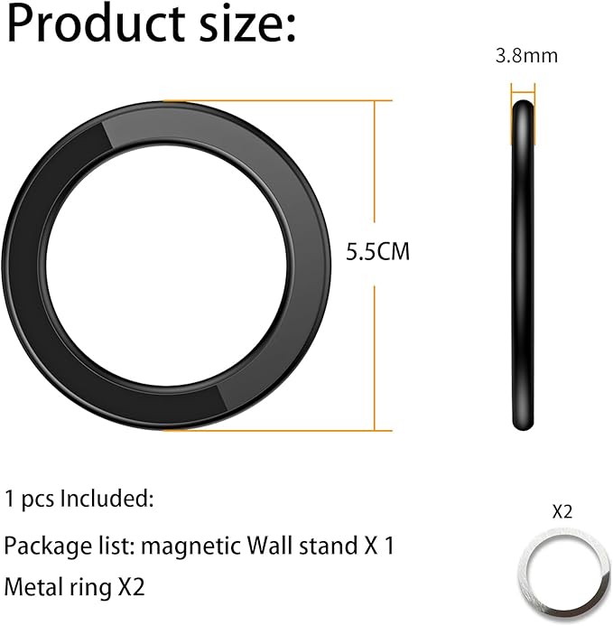 Magnetic Ring Holder for iPhone 14 13 12 Magnet Wall Mobile Phone Holder Magnetic Car Phone Stand for magsafe case (White 1 pcs)