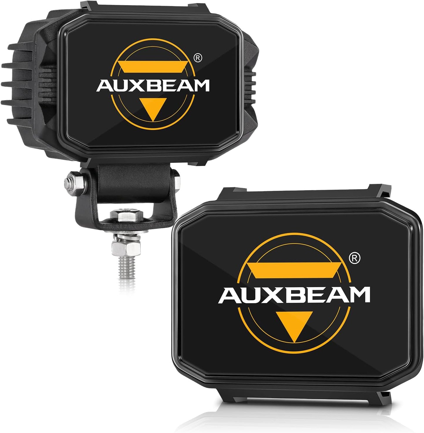 Auxbeam 4 Inch LED Pod Covers, Square Off Road Light Protective Covers, Black Cube Mask Offroad Plastic Light Lens Cover for Trucks Jeep (ZD000822)