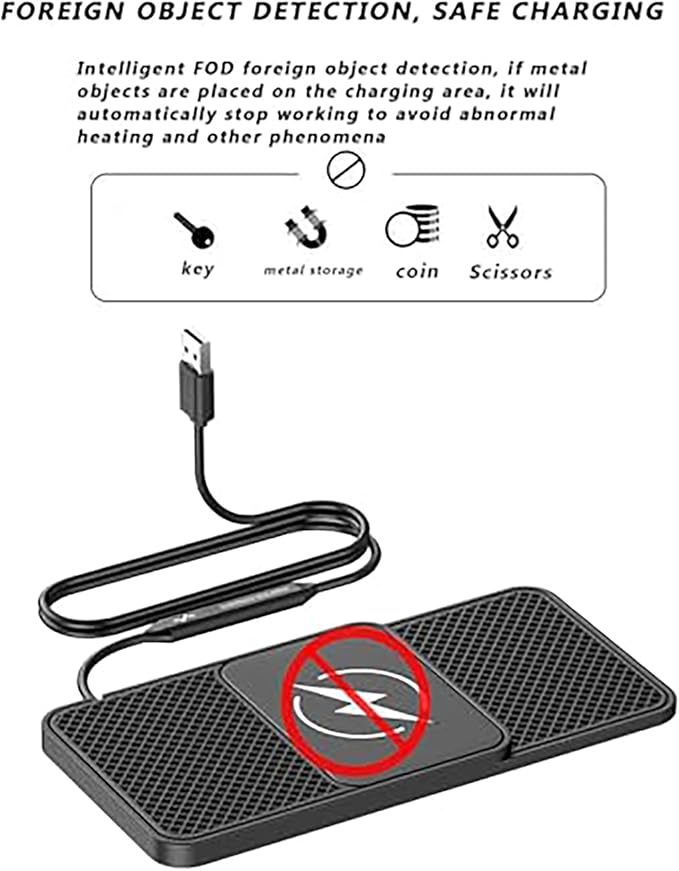 Wireless Car Charger Pad for Jeep Wrangler IV (JL) 2018-2020,20W Fast Wireless Phone Charger Cell Phone Cordless Charging mat,Non-Slip Phone Charging,30cm Cable Type-C