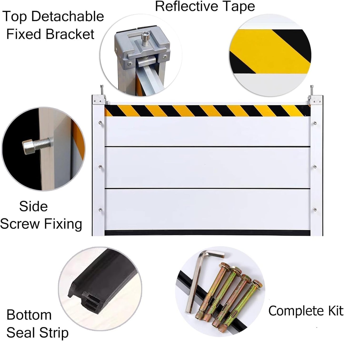 Reusable Heavy Duty Aluminum Flood Barriers for Home Exterior, Flood Protection Barriers Water Barrier Door Quick Detachable Garage Doors Detachable Mobile Rain Water Baffle ( H 47.2 inch L 3.5FT)