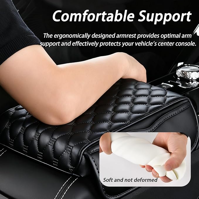 Car Center Console Cover for KIA Sorento (7seats) 2013-2014, Thick Armrest Cushion Pad with Side Storage Pockets, Center Console Protector, Arm Rest Cover for Cars, SUVs & Trucks