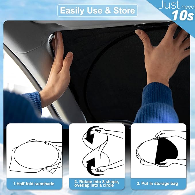 Custom Fit Mazda 6 Windshield Sunshade for Mazda 6 2014-2021 Mazda6 Accessories Front Window Shades Cover for Windshield Sun Visor Protector 210T Reflector Block Heat Protector Blocks UV Rays