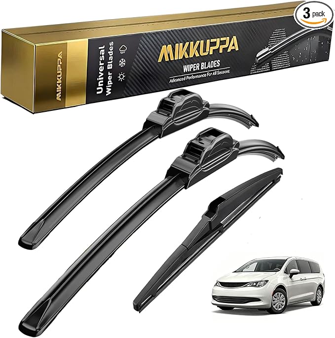 MIKKUPPA 26"+20"+14" Windshield Wipers Blades Replacement for 2017-2021 Chrysler Pacifica, U/J HOOK Front & Rear All Season Wiper Blades Set(Pack of 3)