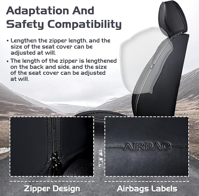 Truck Seat Covers for Ford Bronco 2021-2026, Waterproof Premium Leather Full Coverage Car Seat Cover, Muscle Sport Style Auto Interior Seat Cover Sets (Full Set/Black)
