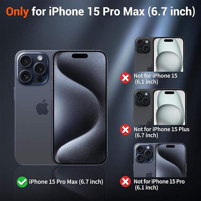 SUPFINE Magnetic for iPhone 15 Pro Max Case (Compatible with MagSafe) (Military Grade Drop Protection) Translucent Matte Shockproof Phone Cover,Blue Purple