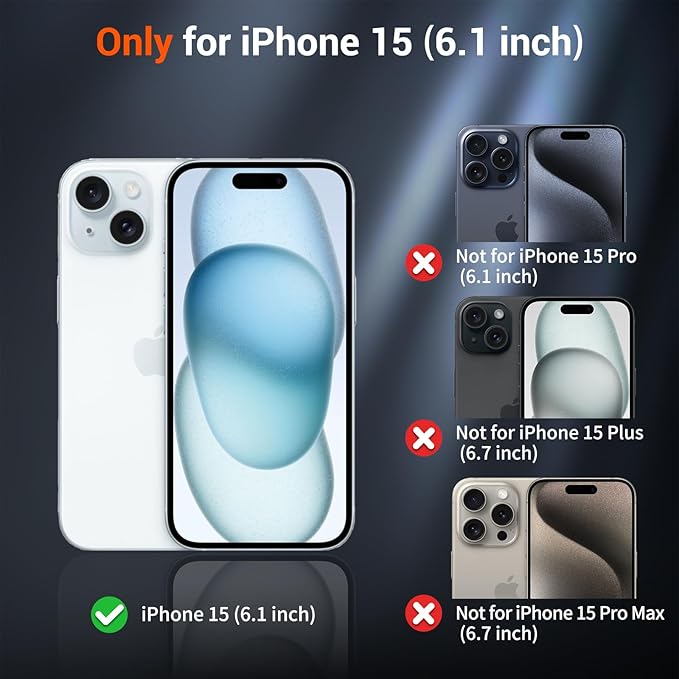 SUPFINE Magnetic for iPhone 15 Case (Compatible with MagSafe) (Military Grade Drop Protection) Slim Translucent Matte Shockproof with Anti-Fingerprint Phone Case,Deep Blue