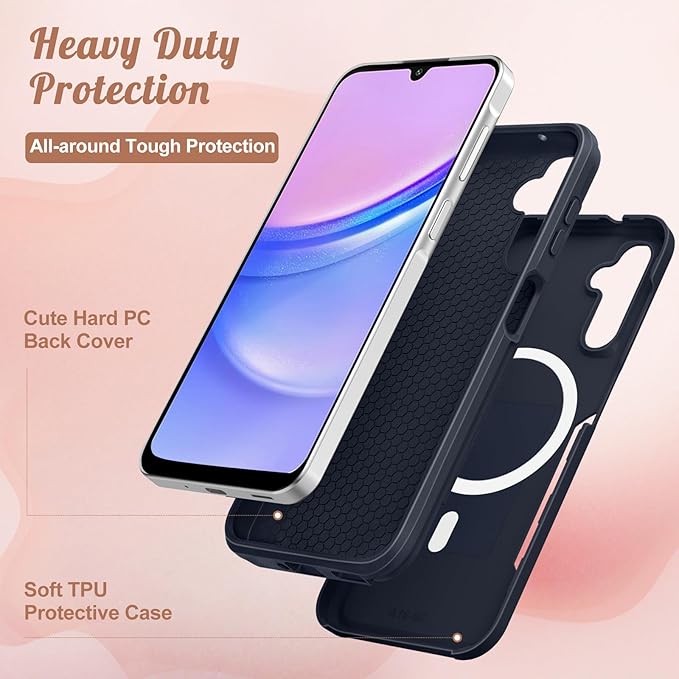 for Samsung Galaxy A16 5G Phone Case - Compatible with MagSafe Women Girls Boys Cute Magnetic Protective Cover Girly Cool Blue Unique Heavy Duty Shockproof Design for Samsung A16 5G Case