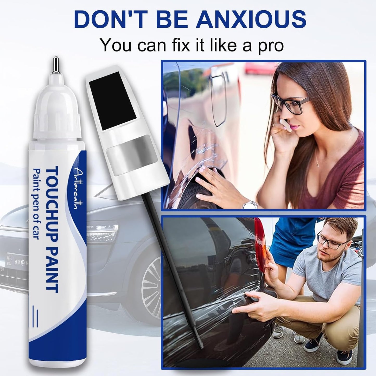 Bright White(PW7/GW7) Touch Up Paint for Dodge-Exact Match–Chips and Nicks Car Paint Scratch Repair Kit Automotive Paint Pen for Challenger/Durango/Grand Caravan/Charger/RAM