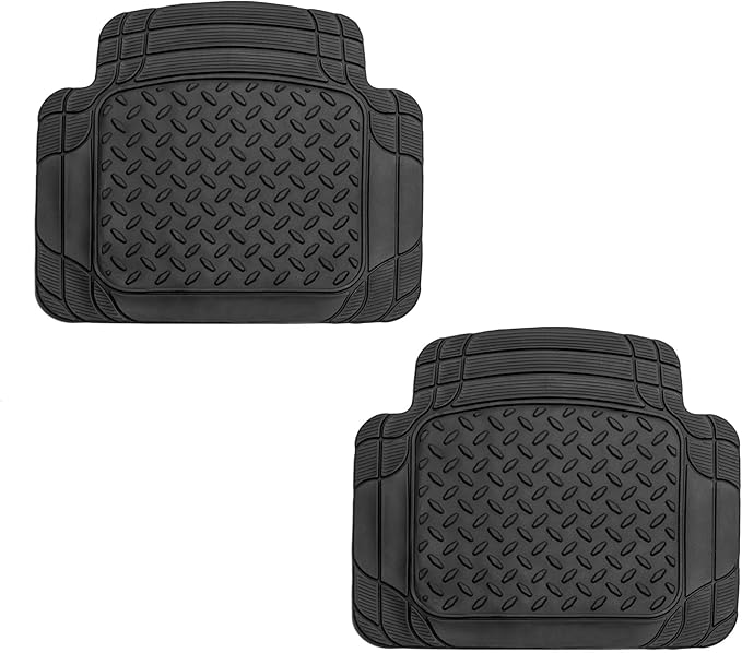 FH Group Auto Rubber Mats - Heavy-Duty, Universal Fit Full Set, Climaproof, Trimmable for Sedan, SUV, Truck Mats - Footprint Dresign, Pink