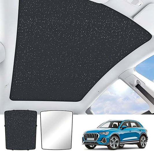 QANGBOOM Car Sunroof Sunshade Compatible with Audi Q5 Accessories 2009-2017, One-Piece Glass Roof Sun Shade, Foldable Car Sunshade Roof, Sunroof Cover, Sun UV Protection